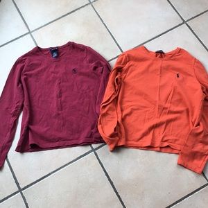 A set of 2 RL long sleeve tees